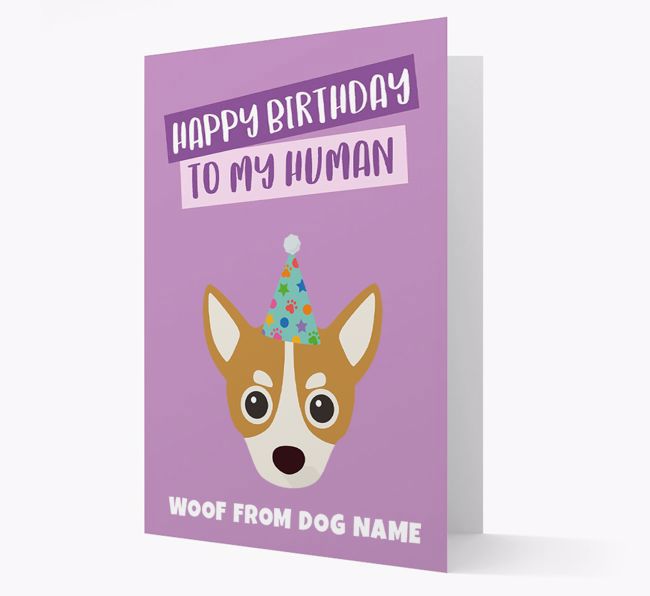 Personalised 'Happy Birthday To My Human' Card with {breedCommonName} Icon